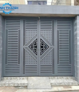 Cửa Cổng Sắt Hộp 4 Cánh
